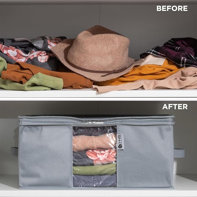 2-Tier Under-Sink Organizer With Full-Extension Slides, 2 Pack, Grey | Protects from Moths, Moisture, Dirt & Dust, Underbed Storage Bags for Clothes, Cashmere Sweaters, Bedding & More - Image 8