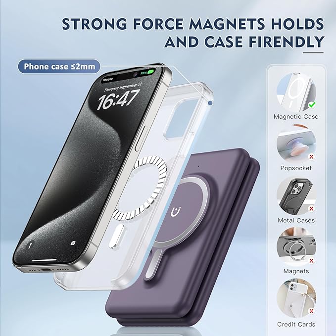 Wireless Charger iPhone - 3 in 1 Charging Station for Apple Devices for iPhone 17 16 15 14 13 12 Pro Max Plus - Foldable Magnetic Charging Pad for Apple Watch Series & Airpods Series