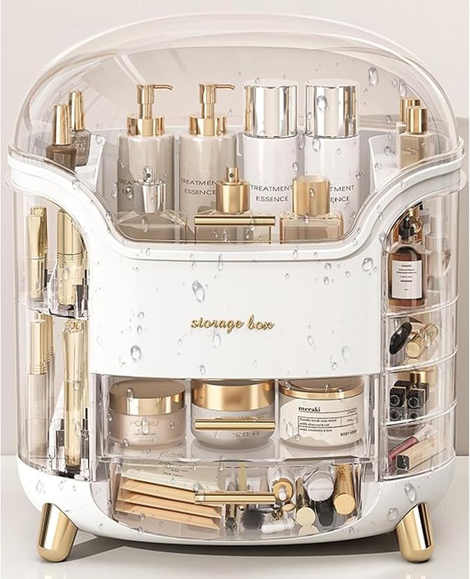 Omeily Upgrade Large Makeup Organizer Countertop Vanity Organizer Cosmetic Organizer Makeup Storage Box Bathroom Counter Organizer Perfume Skincare Organizers Gift Women Clear Design Easy Visibility - Image 7