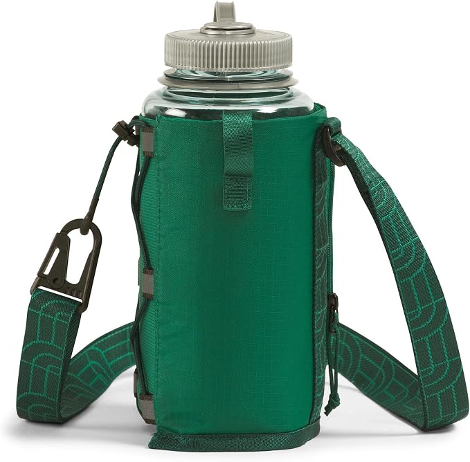 The North Face Borealis Water Bottle Holder - Adjustable Strap, Water-Repellent Finish, External Pocket with Key Hook, Evergreen/Hunter Green, One Size | Adjustable Strap, Water-Repellent Finish, External Pocket - Image 2