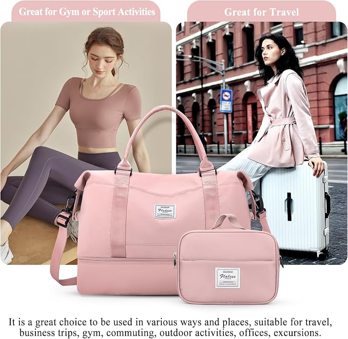 SYCNB Weekender Bags for Women,Personal Item Travel Bag with Shoes Compartment,Overnight Travel Duffel Bag with Separate Toiletry Bag&Mini Crossbody Bag,Gym Bag - Image 7