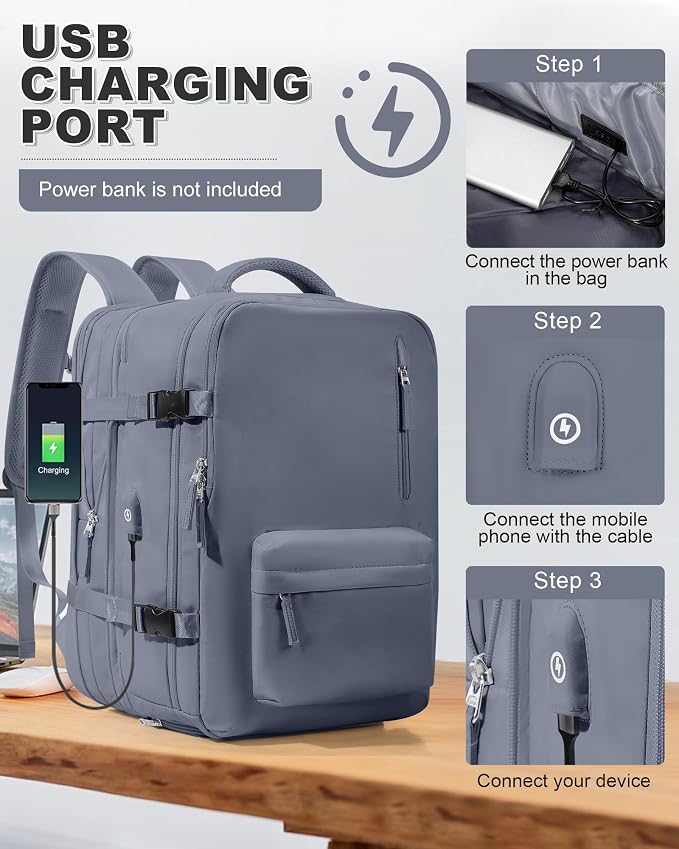 VGCUB Vacuum Backpack Travel with Pump, Vacuum Seal Compression Bags Laptop Backpack Personal Item - Image 7