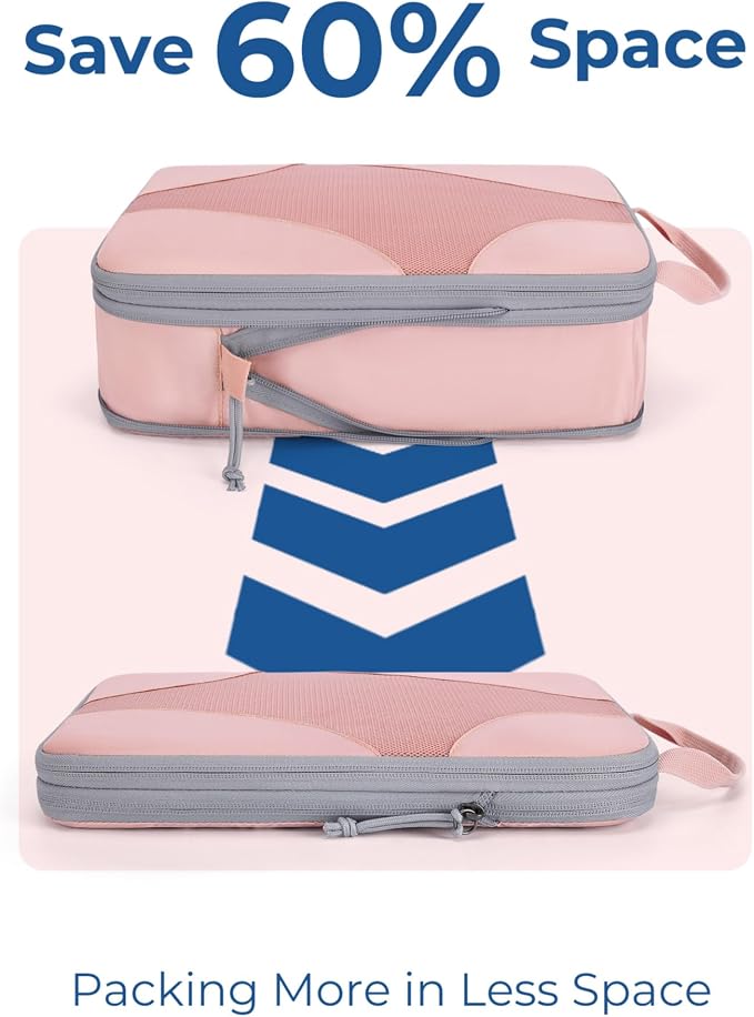 Bagsmart Compression Packing Cubes, Travel Bag Cruise Ship Essentials | Lightweight, Compressible Suitcase Organizer Set fit Standard Carry-On & Checked Luggage, 6 Set, 14 Set Washable Packing Bags - Image 4