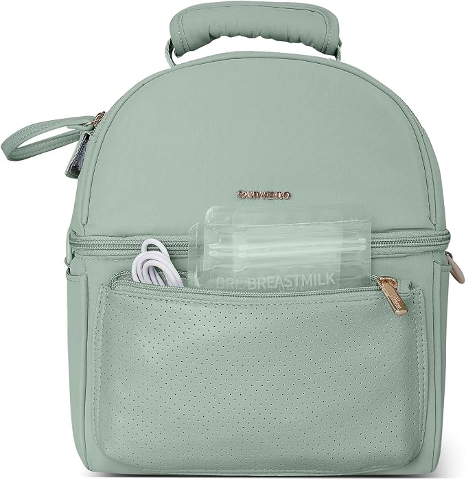 SUNVENO Breast Milk Cooler Bag with Detachable Insulation Box, Double-Layer Pumping Travel Bag for Work & Daycare, Fits Bottles, Ice Packs and Pump Parts,Green - Image 10