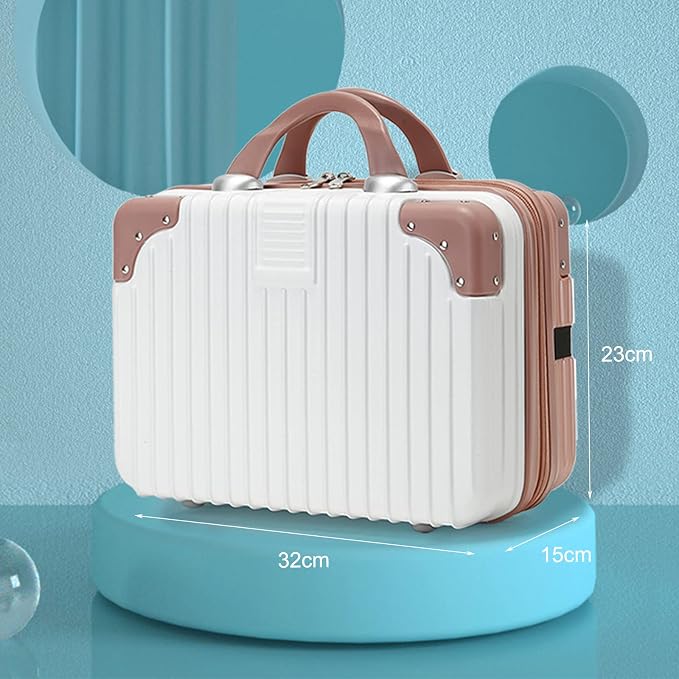 14 Inch Makeup Travel for Women Girl,11L Hard Shell Vanity Cases with Elastic Band and Zipper, Portable Waterproof ABS Cosmetic Case for Travel - Image 4