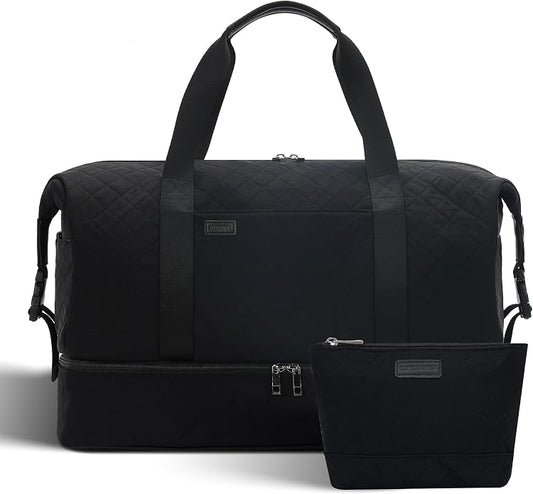 Women's Weekender bag Travel Duffel Bag with Shoe Compartment 21-inch Airline-Approved Carry-On, 2-Piece Overnight Bag Set Personal Item Luggage by GAYUAPEIABAG