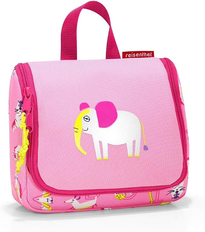 reisenthel Toiletbag S Kids, Small Hanging Travel Toiletry Organizer, ABC Friends Pink - Image 4