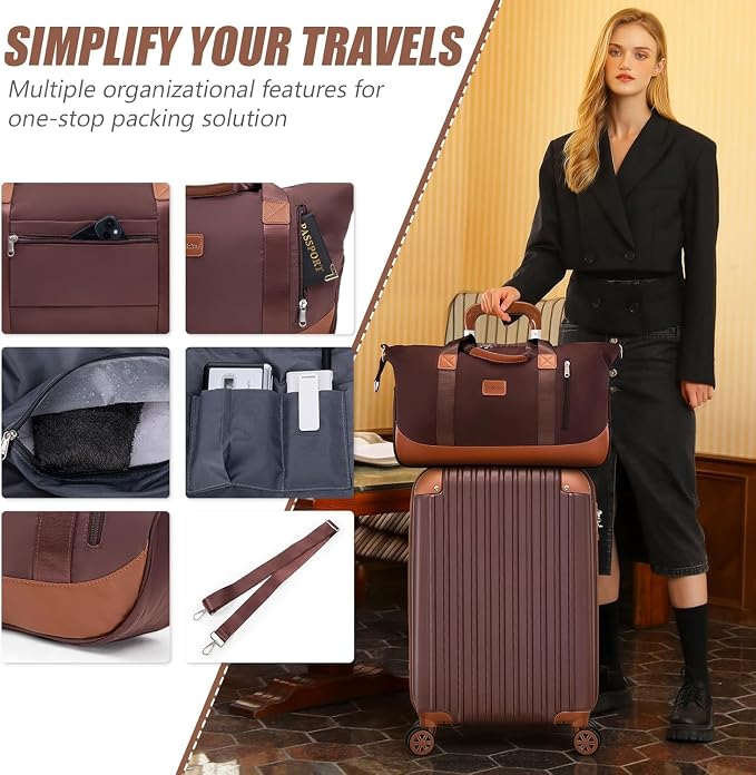 Cosbarn Carry On Luggage Sets 3 Piece, 20 Inch Luggage 22x14x9 Airline Approved with Wheels and TSA Lock, ABS Lightweight Hardshell Travel Suitcase Set with Duffel Bag Travel Bag for Men Women - Image 4