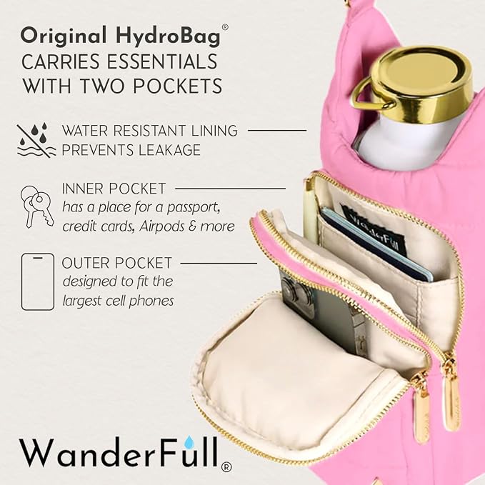 WanderFull Original HydroBag Crossbody Water Bottle Holder with Phone Pocket, Fits Water Bottles up to 32 oz - Image 6