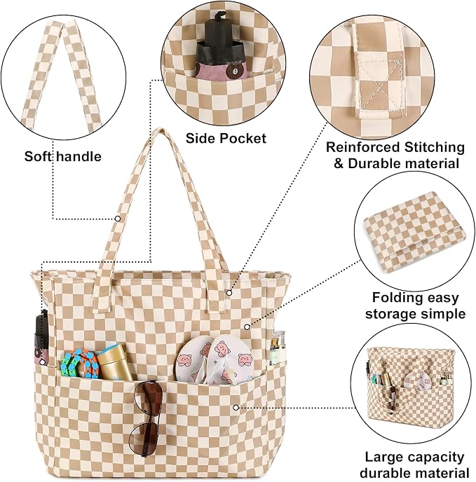 Bluboon Waterproof Beach Tote Pool Bags for Women Ladies Extra Large Carry On Bag With Wet Compartment for Weekender Travel - Image 8