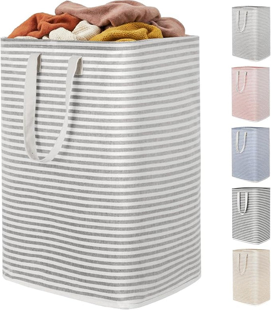 Lifewit 1 Pack Laundry Basket 80L Each, Collapsible Clothes Hamper with Reinforced Handles, Freestanding Waterproof Design for Bedroom and Laundry Room, Grey 80L Total by Lifewit