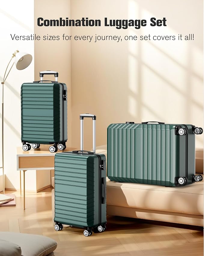 10 Piece Luggage Sets, 3 Piece Suitcase Set, 20 inch Carry on Luggage, 24 inch and 28 inch Checked Luggage with 7PC Packing Bags - Image 9