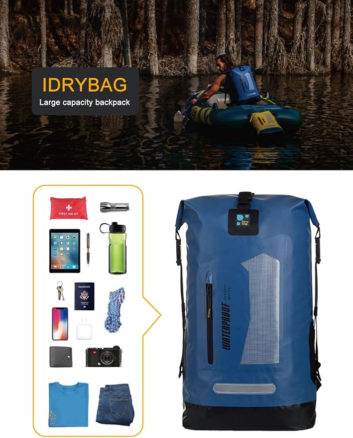IDRYBAG Waterproof Backpack for Men 20L/30L/40L, Floating Dry Bag Kayak, Dry Backpack Hiking - Image 6