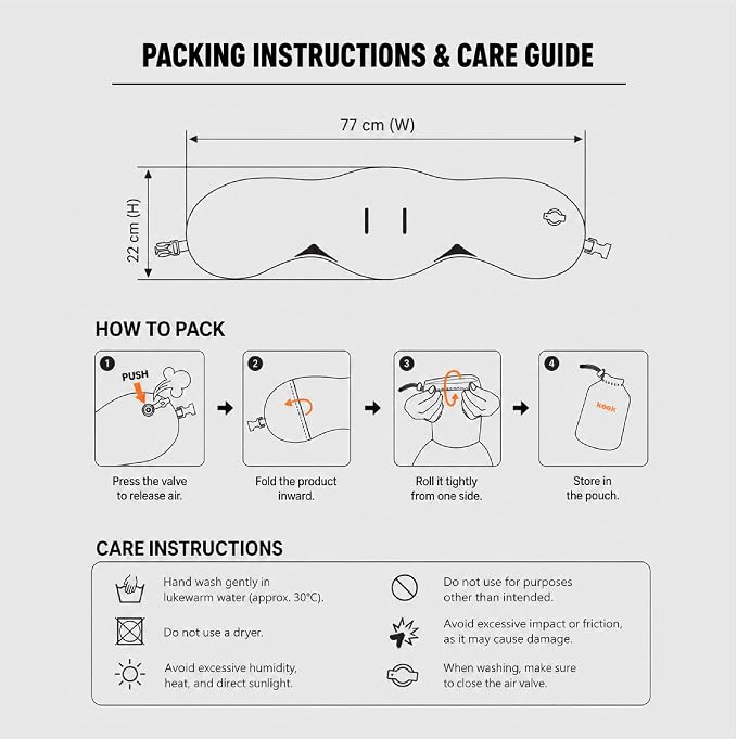 KEEK PillowO Travel Neck Pillow – Ultra-Light 82g, Packs Smaller Than a Passport, Perfect for Flights, Commuting & Camping - Image 9