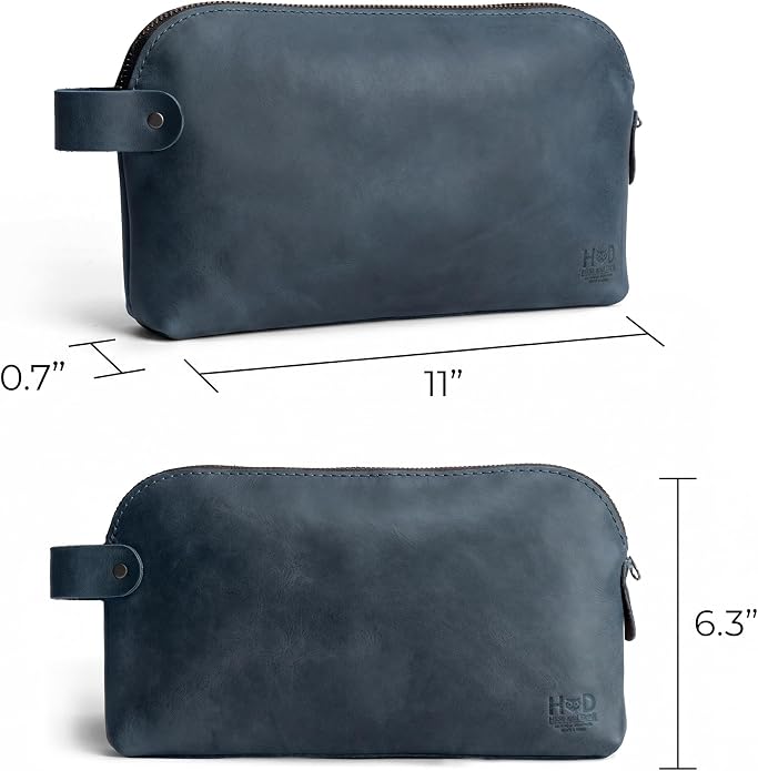 Hide & Drink, Large Rustic All Purpose Utility Bag for Cords & Chargers, Travel Bag, Multi-Purpose Bag, Full Grain Leather - Image 4