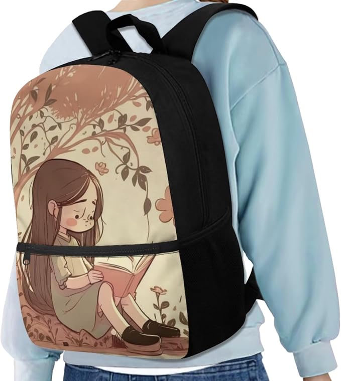 Girls Backpack with Lunch Box Water Bottle Holder and Soft Pencil Case 4PCS Set Bookbag with Front Pocket for School 17 inch Large Capacity School Bag for Elementary Girls Kids School Supplies - Image 2