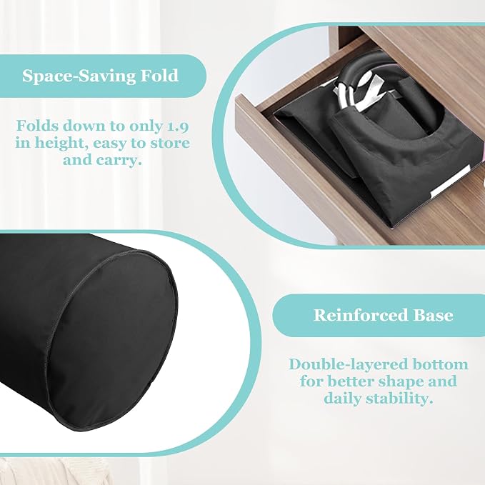 WOOHA 2 Pack 125L XX-Large Laundry Basket, Heavy Duty Laundry Hamper with Padded Aluminum Handles, 600D Oxford Fabric Storage Bag for Comforters, Pillows, Dorm & Bedroom, Black+Purple - Image 7
