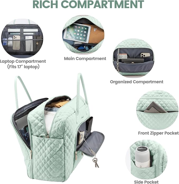 LOVEVOOK Travel Duffle Bag - Women's Weekender Carry On Overnight Laptop & Gym Bag With Toiletry/Shoe Pocket, Hospital Labor Bag - Image 2