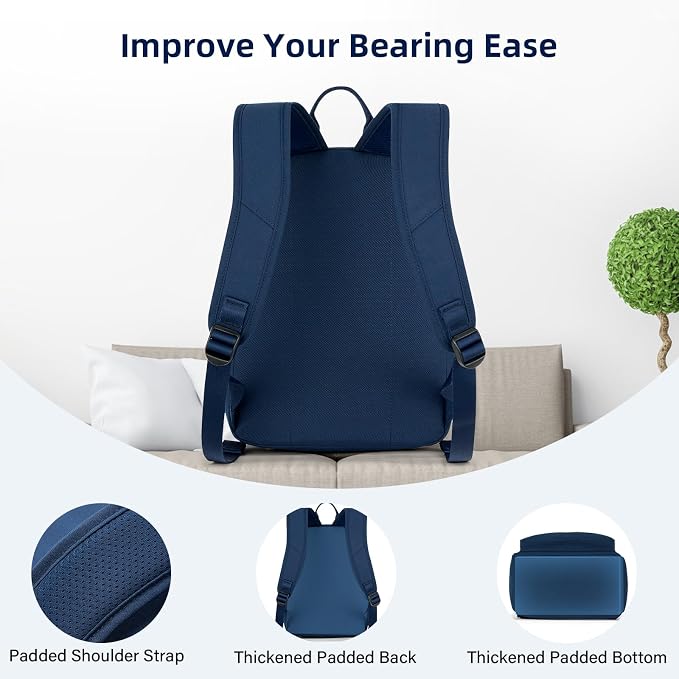 HanTrip Carry On Travel Backpack For Men Women, 13 Inch Small Mini Work Bag Personal Item Backpacks, Camping Back Pack Lightweight Hiking Daypack For Office Nurse Commuter (Navy Blue) - Image 6