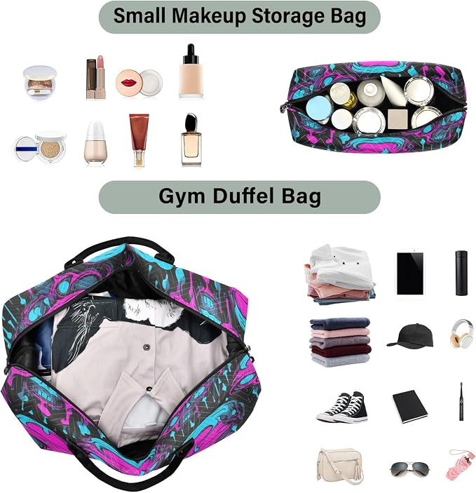 Scary Skull Travel Duffle Bag Gym Yoga Carry on Bags for Men Women Weekender Bag - Image 4