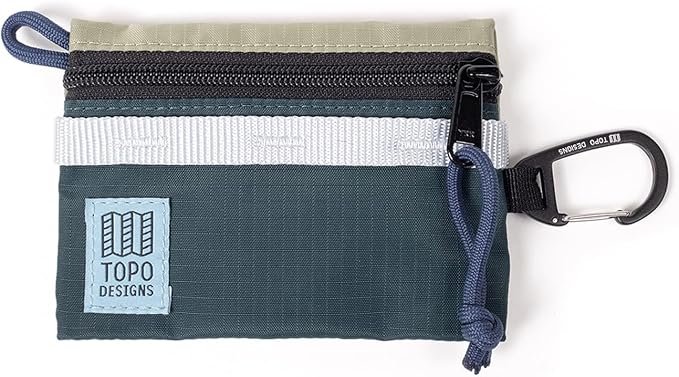 Topo Designs Accessory Bags, Travel Organizer Accessories for Smaller Items, Durable Storage Pouch, 3 Sizes, Fully Lined Pack Cloth (Mountain, Oil Green/Dark Pine) by TopoDesigns