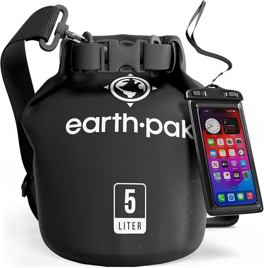 Earth Pak Waterproof Dry Bag - Roll Top Waterproof Backpack Sack Keeps Gear Dry for Kayak with Waterproof Phone Case by earthpak