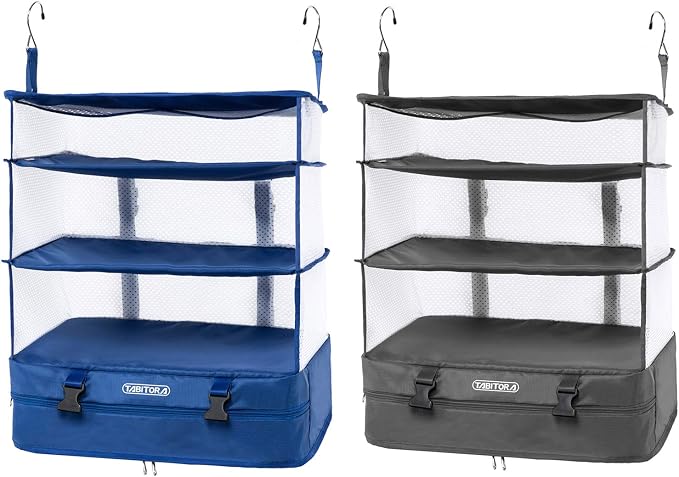TABITORA Portable Hanging Travel Shelves Bag Packing Cube Organizer Suitcase Storage Large Capacity by TABITORA%EF%BC%9ANewStart%EF%BC%8CNewLife