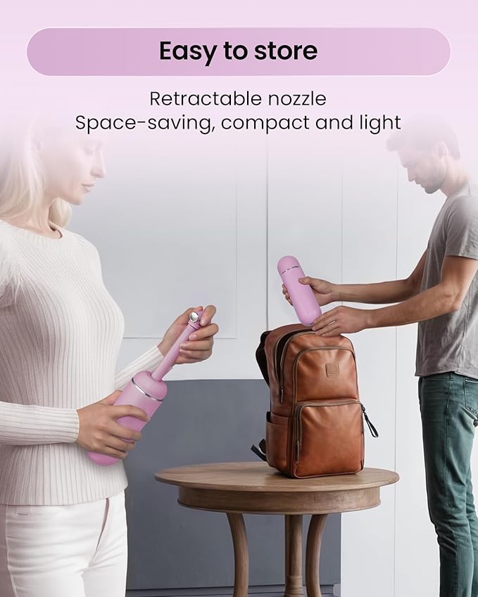 Portable Bidet for Travel & Camping - Manual Squeeze Handheld Peri Bottle for Feminine Hygiene, 3 Leak-Proof Seals, Extendable Sprayer with Rotating Nozzle for Men & Women (Light Purple, General)