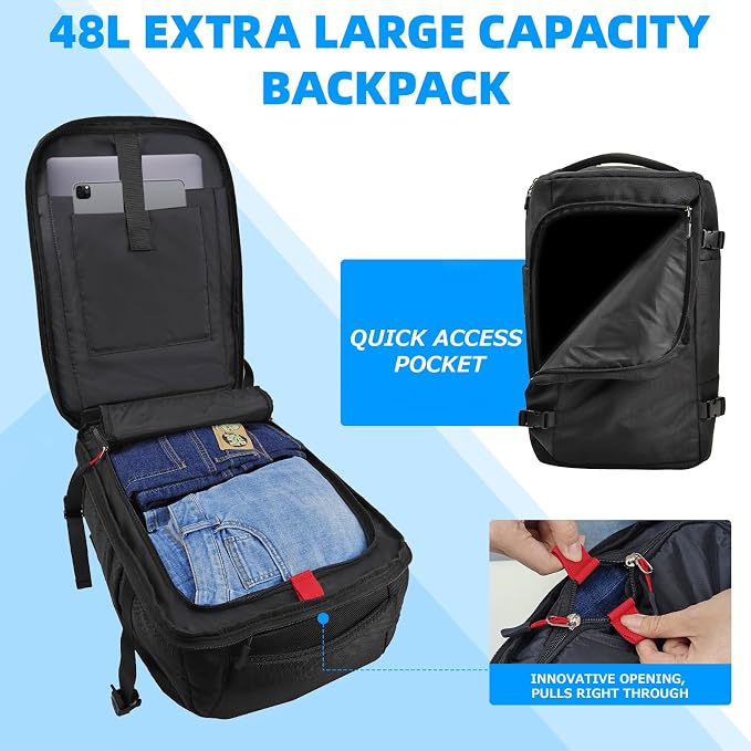 Travel Laptop Backpack 40L, Airline Approved Carry on Waterproof - Image 3