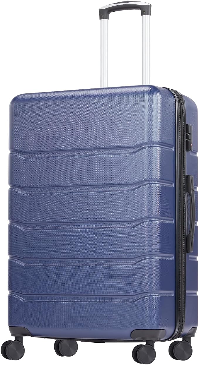 OLIXIS 28 Inch Luggage, Hardside Checked Suitcase with Spinner Wheels, Lightweight ABS Hard Shell Travel Luggage, TSA Approved Lock, Expandable Large Suitcase for Business & Travel–Blue by OLIXIS