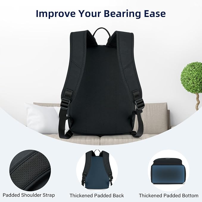 HanTrip Carry On Travel Backpack For Men Women, 13 Inch Small Mini Work Bag Personal Item Backpacks, Camping Back Pack Lightweight Hiking Daypack For Office Nurse Commuter (Black) - Image 6