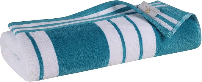 Superior Cotton Cabana Striped Beach Towels, Colorful Towels for Adult, Kid, Pool, Swimming, Sand, Travel, Large Oversized, Absorbent, Fast Drying, Bath Basics, Cabana Collection, 1 Piece, Turquoise - Image 9