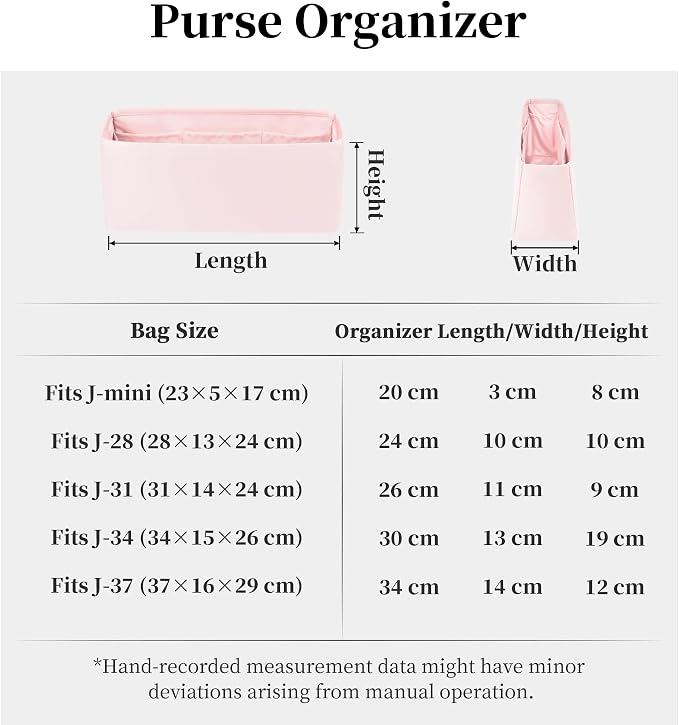 Purse Organizer Insert for Jypsiere 28, Lightweight & Soft Satin Bag Insert with Pockets for Women, Ideal for Travel, Shopping, and Daily Use, Multicolor Options(Pink, J-28) - Image 8