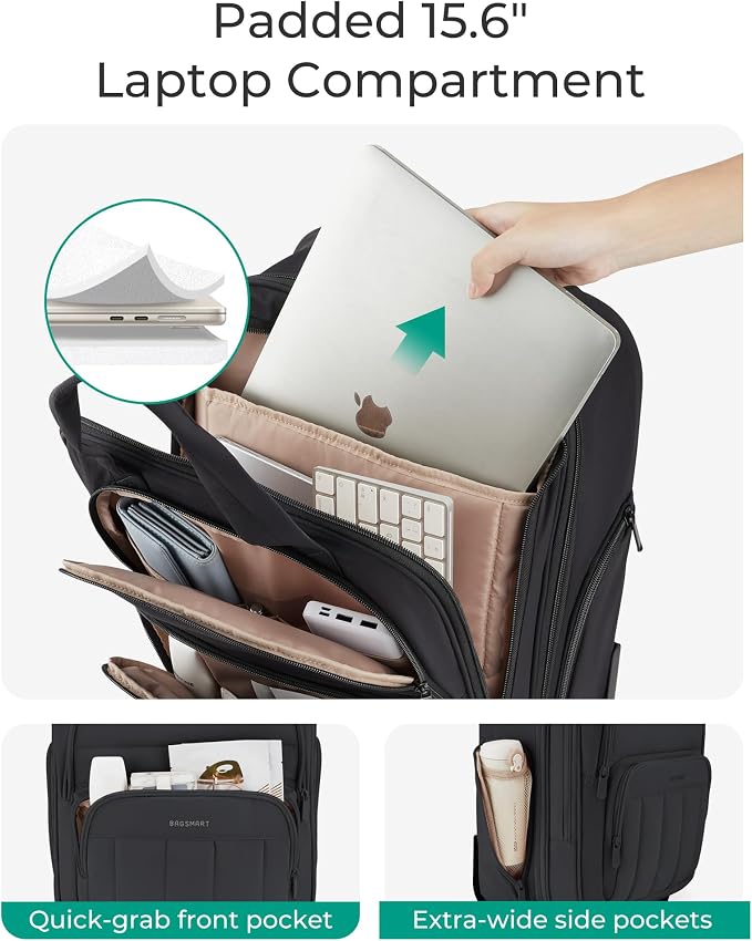 BAGSMART Small Underseat Carry on Luggage with Wheels, 16 inch Small Under Seat Luggage, Lightweight Travel Suitcase for Women, Classic - Image 5