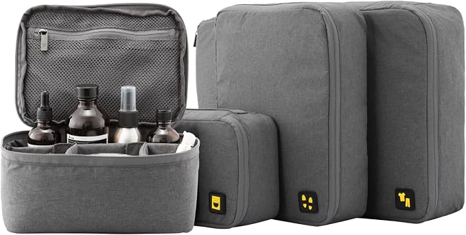 LEVEL8 Luminous Carry on Luggage, 20 Inch Hardside Suitcase Bundle with 4 PC Packing Cubes Organizer Set - Green - Image 6