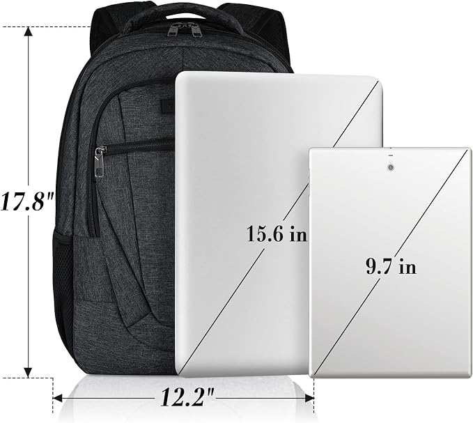 BIKROD Travel Laptop Backpack for Men and Women, Backpacks for School Teen Boys, Business Anti Theft Slim Sturdy Back Pack Adult Computer Bag Gift 15.6 IN Laptop, Black - Image 6