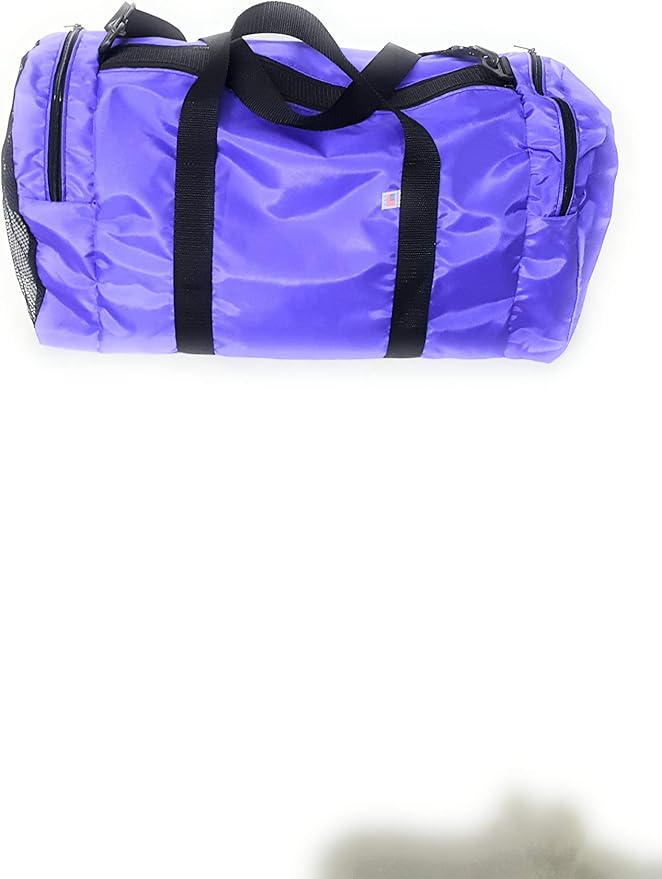 Duffle Bag Wet and Dry with One End Compartment Mesh, Front Pocket, Made In USA (Purple) - Image 3