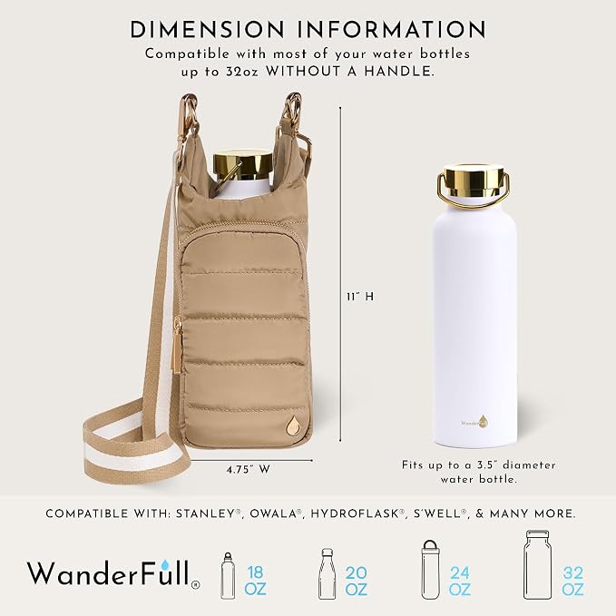 WanderFull Original HydroBag Crossbody Water Bottle Holder with Phone Pocket, Fits Water Bottles up to 32 oz - Image 5