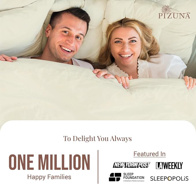 Pizuna Pure 100% Cotton Flat Sheets Only Queen Off White (1 PC), Luxurious 400 Thread Count Long Staple Cotton Sateen with 4inch Hem (Combed Queen Flat Sheet Only Cotton) - Image 4
