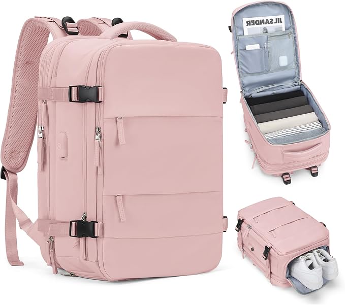 coofay Expandable Travel Backpack For Women Men Airline Approved Personal Item Backpack For Airlines Carry On Backpack Flight Approved Waterproof Backpack For Traveling On Airplane Gym Travel Bag by coofay
