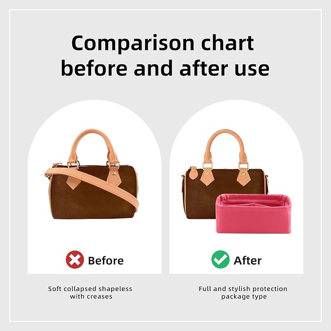 DGAZ Silk Purse Organizer Insert Fits LV Speedy 16/20/25/30/35/40/45 bags，Silky Smooth Bag Organizer，Luxury Handbag & Tote Shaper(Rose lipstick,SP16) - Image 4