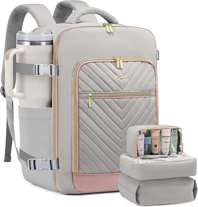 LOVEVOOK Travel Backpack For Women,40L Carry On Backpack Flight Approved,TSA Personal Item Travel Bag Fits 17 Inch Laptop,Business Weekender Overnight Daypack with Toiletry Bag and 2 Packing Cubes by LOVEVOOK