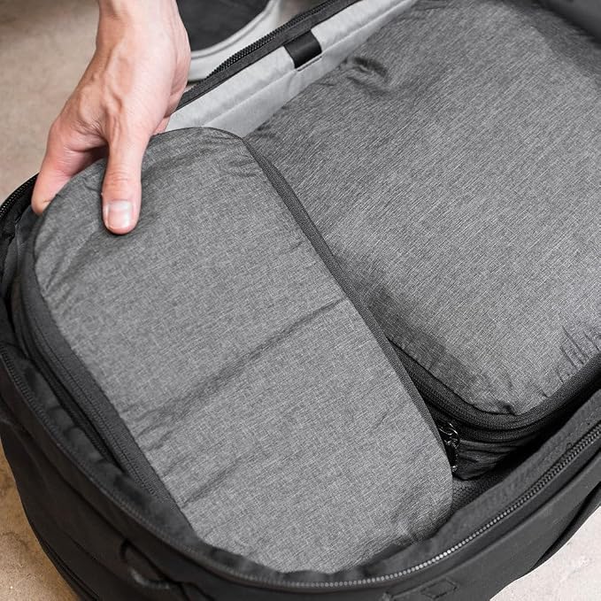 Peak Design Packing Cube, Charcoal, Weatherproof Luggage Cube with Dual Compartment Organization, Expansion and Compression, Zipper Opening, Travel Organizer for Men and Women, Size M - Image 7