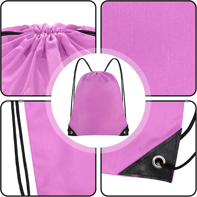Grneric Drawstring Backpack Bulk 70Pcs String Backpack Drawstring Bags Cinch Bag Sackpack for Men Women Gym(Pink) - Image 3