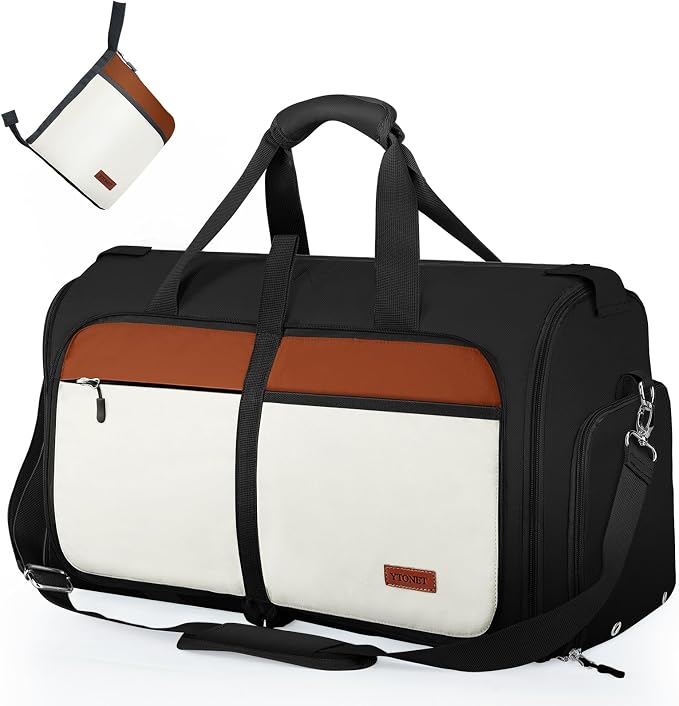 Ytonet Garment Bags for Travel, Foldable Garment Duffle Bags for Women men, Convertible Travel Garment Bag with Shoe Compartment, 2 in 1 Hanging Suitcase Suit Water Resistant Weekender Bag, by YTONET