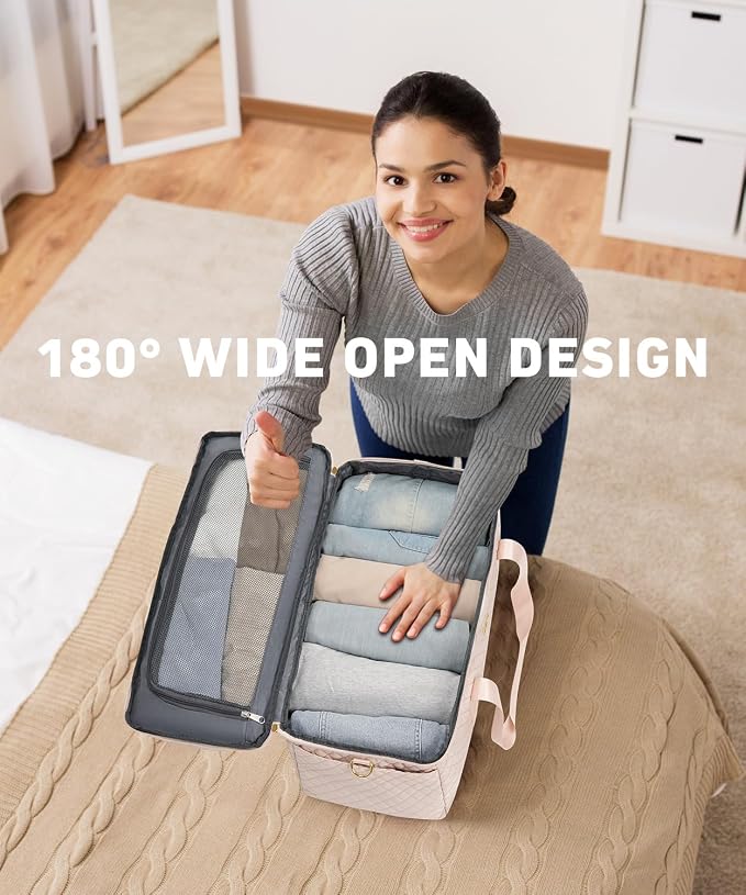 Weekender Bags for Women, Wide Open Large Travel Duffle Bag with Shoe Compartment, Overnight Carry on Bag Personal Item Travel Bag with Wet Pocket (Nude) - Image 3