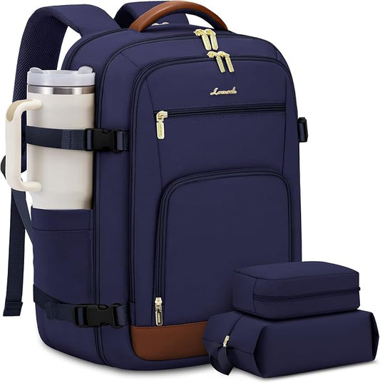 LOVEVOOK Travel Backpack For Women Flight Approved, 40L Large Carry On Backpack, Personal Item Travel Bag for Airplanes, Business 17 Inch Laptop Backpack, Weekender Overnight Daypack, With 2 Cubes by LOVEVOOK