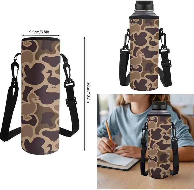 Duck Brown Camo 17 Inch Kids School Backpack Set 4Pcs Lunch Bag | Pencil Case and Water Bottle Holder, Lightweight 600D Fabric, Durable, for Elementary Middle High School Students - Image 7