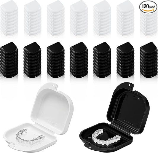 Sherr Dental Retainer Case with Holes,120 Pcs,Black, White by Sherr