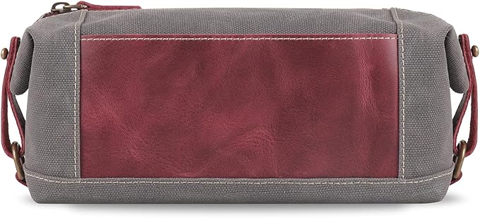 Londo Toiletry Bag Genuine Leather and Canvas Travel Toiletry Bag Dopp Kit - Unisex by Londo
